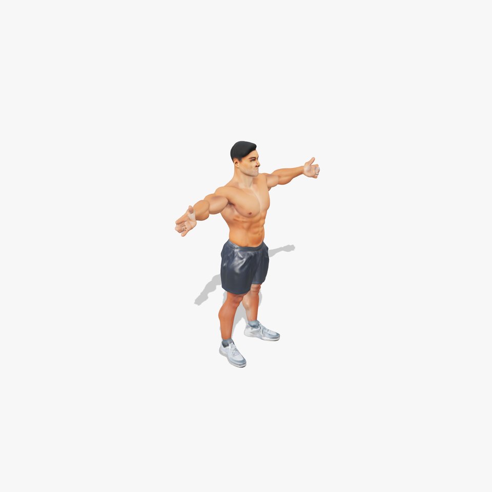 Athletic Male Figure Model Pack with Detailed Anatomy